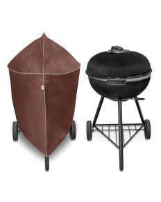 Husă pentru grătar de grădină S, rotundă, maro (70-85 x 57 cm)