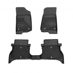 Covorașe cauciuc 3D No.77 pentru Jeep Wrangler 4xe din 2021 (3 buc)