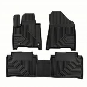 Covorașe cauciuc 3D No.77 pentru Hyundai Santa Fe V 7 locuri, rândul 1 și 2, PHEV din 2023 (3 buc)