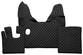 Covorașe din piele ecologică Q pentru DAF XF 105 (01.2006-12.2013) - manuală - Negru