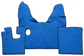 Covorașe din piele ecologică Q pentru DAF XF 105 (01.2006-12.2013) - manuală - Albastru