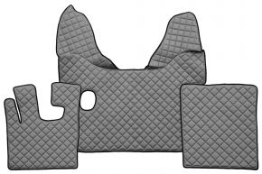 Covorașe din piele ecologică Q pentru DAF XF 105 (01.2006-12.2013) - manuală - Gri