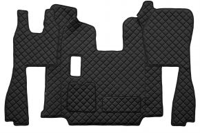 Covorașe din piele ecologică Q pentru SCANIA R (01.2011-12.2016) - manuală - scaune obișnuite (nu RECARO) - Negru