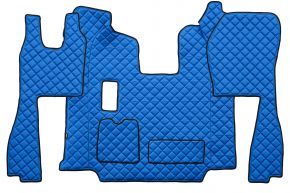 Covorașe din piele ecologică Q pentru SCANIA R (01.2011-12.2016) - manuală - scaune obișnuite (nu RECARO) - Albastru