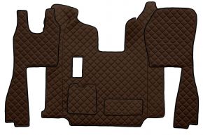 Covorașe din piele ecologică Q pentru SCANIA R (01.2011-12.2016) - manuală - scaune obișnuite (nu RECARO) - Maro