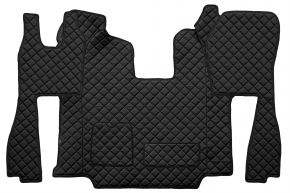 Covorașe din piele ecologică Q pentru SCANIA R (01.2011-12.2016) - automată - scaune obișnuite (nu RECARO) - Negru