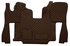 Covorașe din piele ecologică Q pentru SCANIA R (01.2011-12.2016) - automată - scaune obișnuite (nu RECARO) - Maro