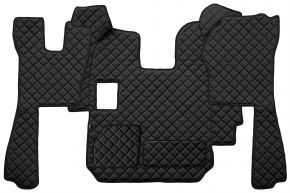 Covorașe din piele ecologică Q pentru SCANIA R (01.2005-12.2010) - manuală - Negru