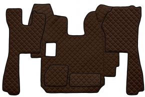 Covorașe din piele ecologică Q pentru SCANIA R (01.2005-12.2010) - manuală - Maro