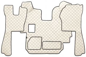 Covorașe din piele ecologică Q pentru SCANIA R (01.2005-12.2010) - manuală - Bej deschis