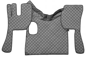 Covorașe din piele ecologică Q pentru VOLVO FH 3 (01.2009-12.2012) - manuală - Gri