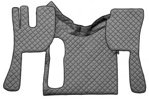 Covorașe din piele ecologică Q pentru VOLVO FH 3 (01.2009-12.2012) - manuală - deschidere mare - Gri