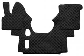Covorașe din piele ecologică Q pentru DAF XF 95 (01.1997-12.2005) - manuală - Negru