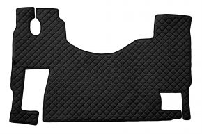 Covorașe din piele ecologică Q pentru MERCEDES ACTROS MP 3 (01.2007-12.2010) - podea plată - scaun pasager fix - Negru