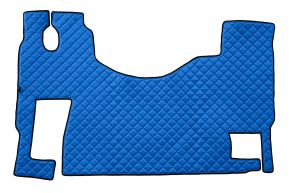 Covorașe din piele ecologică Q pentru MERCEDES ACTROS MP 3 (01.2007-12.2010) - podea plată - scaun pasager fix - Albastru