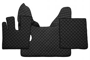Covorașe din piele ecologică Q pentru DAF XF 106 (01.2014-09.2021) - manuală - Negru