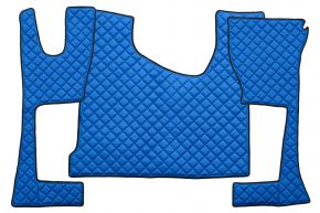 Covorașe din piele ecologică Q pentru MERCEDES ACTROS MP 4 (01.2011-12.2018) - cabină îngustă (230 cm) - compartiment de depozitare mai mare - Albastru