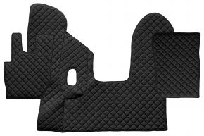 Covorașe din piele ecologică Q pentru DAF CF (01.2013-12.2020) - manuală - Negru
