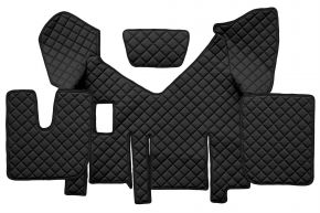 Covorașe din piele ecologică Q pentru IVECO STRALIS XP (01.2016-12.2019) - manuală - Negru