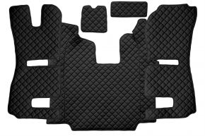 Covorașe din piele ecologică Q pentru SCANIA R (01.2011-12.2016) - automată - scaune RECARO - scaun pasager pneumatic - Negru