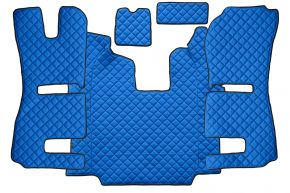 Covorașe din piele ecologică Q pentru SCANIA R (01.2011-12.2016) - automată - scaune RECARO - scaun pasager pneumatic - Albastru