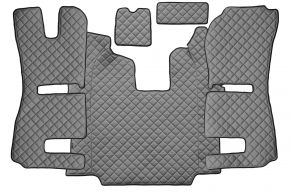 Covorașe din piele ecologică Q pentru SCANIA R (01.2011-12.2016) - automată - scaune RECARO - scaun pasager pneumatic - Gri