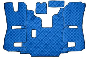 Covorașe din piele ecologică Q pentru SCANIA R (01.2011-12.2016) - manuală - scaune RECARO - scaun pasager pneumatic - Albastru