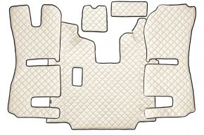 Covorașe din piele ecologică Q pentru SCANIA R (01.2011-12.2016) - manuală - scaune RECARO - scaun pasager pneumatic - Bej deschis