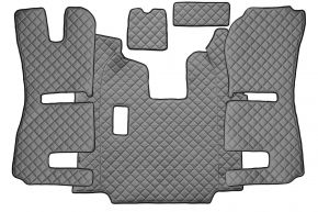 Covorașe din piele ecologică Q pentru SCANIA R (01.2011-12.2016) - manuală - scaune RECARO - scaun pasager pneumatic - Gri