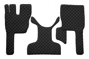 Covorașe din piele ecologică Q pentru VOLVO FM 4 (01.2013-12.2019) - Negru