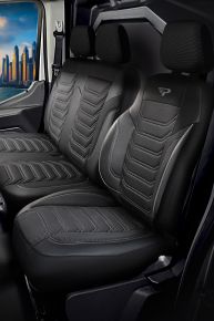 Huse dedicate Florida negru-gri | Textil + Piele eco | Opel Vivaro C (2019–2025)