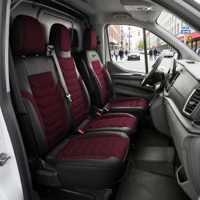 Huse dedicate Florida bordo-negru | Textil + Piele eco | NISSAN NV300 (2016-2021)