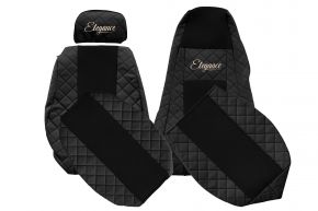 Huse scaune auto pe măsură ELEGANCE Q pentru SCANIA R NEXTGEN (din 01.2017) - tetieră reglabilă pentru pasager - negre