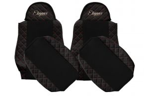 Huse scaune auto pe măsură ELEGANCE Q pentru MAN TGL (01.2005-12.2012) - negru-roșu