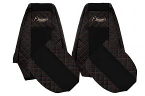 Huse scaune auto pe măsură ELEGANCE Q pentru RENAULT MAGNUM MILLENIUM (01.2002-12.2007) - negru-roșu