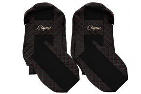 Huse scaune auto pe măsură ELEGANCE Q pentru MERCEDES ACTROS MP 4 (01.2011-12.2018) - scaune standard - negru-roșu
