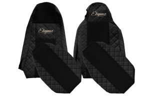 Huse scaune auto pe măsură ELEGANCE Q pentru SCANIA G (01.2013-12.2016) - STREAMLINE, scaune diferite - negre