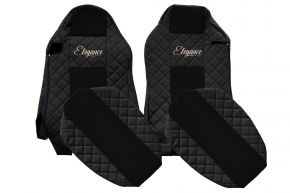 Huse scaune auto pe măsură ELEGANCE Q pentru MAN TGX (01.2007-03.2020) - scaune ISRI, scaune diferite - negre