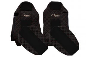 Huse scaune auto pe măsură ELEGANCE Q pentru MAN TGX (01.2007-03.2020) - scaune ISRI, scaune diferite - negru-roșu