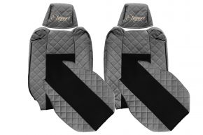 Huse scaune auto pe măsură ELEGANCE Q pentru RENAULT T (01.2014-04.2021) - tetiere reglabile - gri