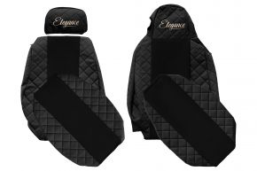 Huse scaune auto pe măsură ELEGANCE Q pentru SCANIA R (01.2011-12.2016) - STREAMLINE, tetiere diferite - negre