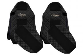 Huse scaune auto pe măsură ELEGANCE Q pentru MAN TGX (01.2007-03.2020) - scaune ISRI, scaune identice - negre