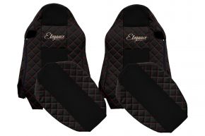 Huse scaune auto pe măsură ELEGANCE Q pentru MAN TGX (01.2007-03.2020) - scaune ISRI, scaune identice - negru-roșu