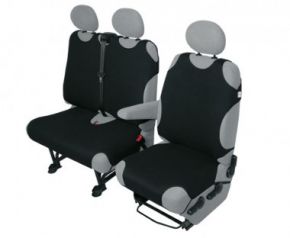 Husă scaune mașină COTTON DV 2+1 neagră Volkswagen Caravella T4