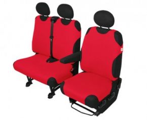 Husă scaune mașină COTTON DV 2+1 roșie Fiat Ducato