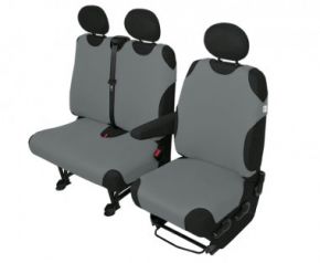 Husă scaune mașină COTTON DV 2+1 cenușie Citroen Jumper