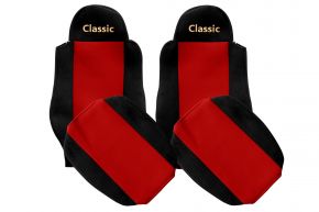 Huse de scaune pe măsură CLASSIC pentru MAN TGL (01.2005-12.2012) - centuri fixate pe scaune - roșii