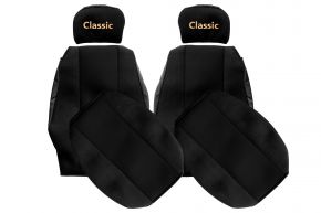 Huse de scaune pe măsură CLASSIC pentru IVECO EUROTECH (01.1992-12.2002) - negre