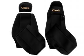 Huse de scaune pe măsură CLASSIC pentru MERCEDES ACTROS MP 1 (01.1996-12.2002) - cabină MEGA SPACE - negre