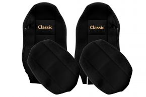 Huse de scaune pe măsură CLASSIC pentru MAN TGX (01.2007-03.2020) - scaune obișnuite (nu ISRI) - negre